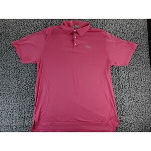 Peter‎ Millar Polo Shirt Striped Golf Casual Short Sleeve Pink Green XL Cotton